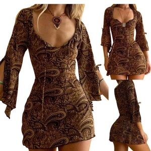 Bohemian Paisley Print Dress